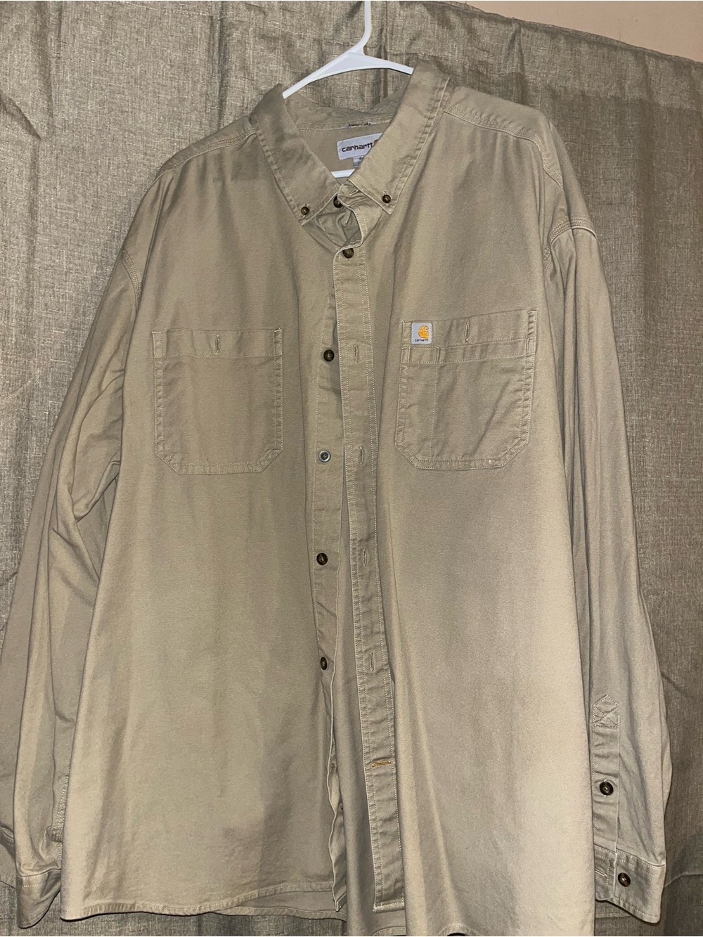 Carhartt Men's Tan Button-Front Work Shirt Jacket
